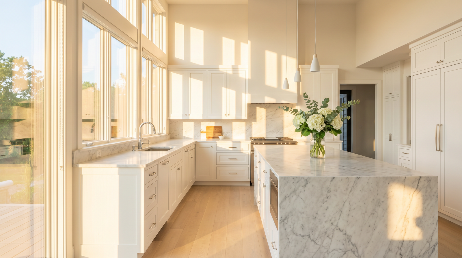 Pristine bright kitchen after Brightline cleaning